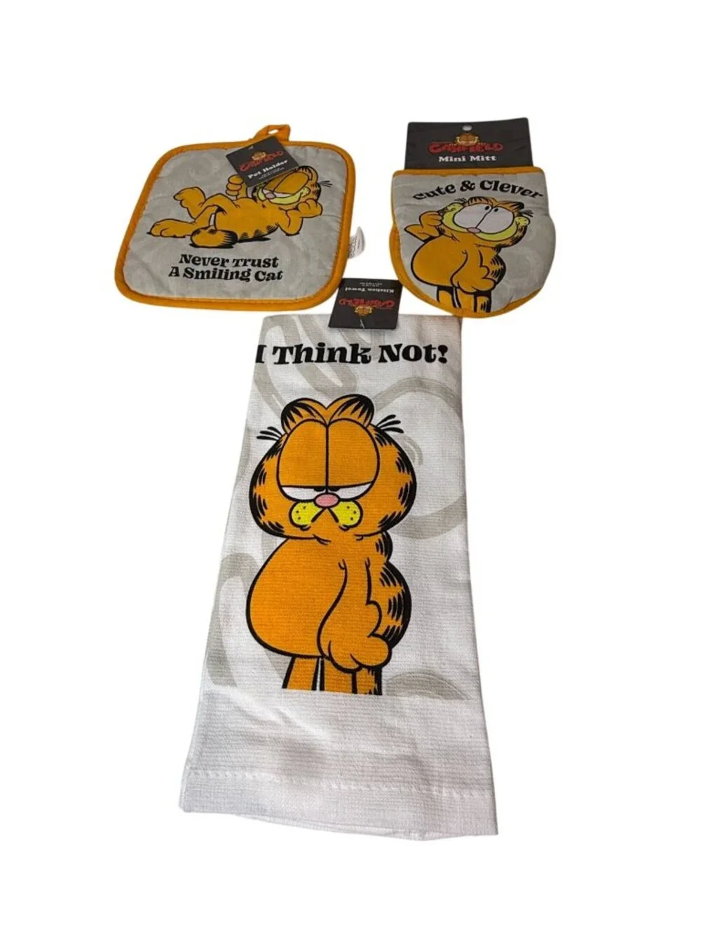 Garfield Kitchen Towel Pot Holder Mini Mitt 3 Piece Set